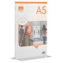 Porte affiche autoportant, PREMIUM PLUS Nobo en acrylique A5, Transparent