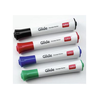 Marqueurs pour tableaux Blancs Glide Nobo , pointe fine, Assortis, Boite de 4, A