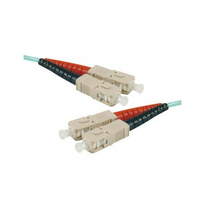 Jarretière duplex OM4 SC-UPC SC-UPC aqua - 15 m