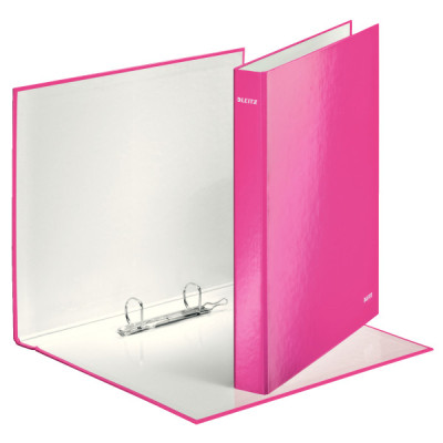 Classeur 2 anneaux plastifie A4 25mm WOW Leitz, Rose
