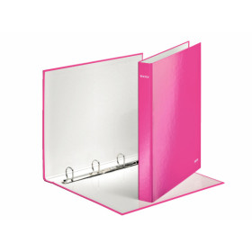 Classeur 4 anneaux plastifie a4 25mm wow leitz, rose