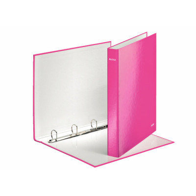 Classeur 4 anneaux plastifie a4 25mm wow leitz, rose