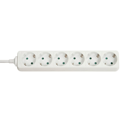 LINDY Multiprise 6 prises Schuko, blanc
