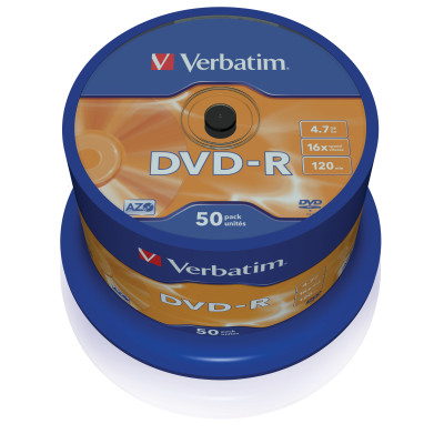 Dvd-r verbatim - 4.7 go   120 min 16x - 50 pièces en cloche