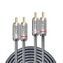 LINDY Câble Audio 2x RCA, Cromo Line, 10m