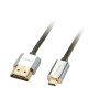 LINDY Câble HDMI Slim, compatible HDMI 2.0 Ultra HD, Ethernet CROMO®, type A D,