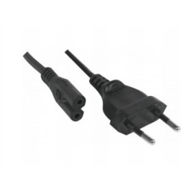 Cordon d'alimentation bipolaire pour PC portable noir -3,0m