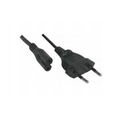 Cordon d'alimentation bipolaire pour PC portable noir -3,0m