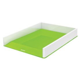 Corbeille a courrier dual wow leitz, blanc vert