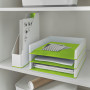 Corbeille a courrier dual wow leitz, blanc vert