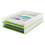 Corbeille a courrier dual wow leitz, blanc vert