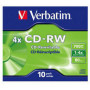 Verbatim boite de 10 CD-RW 80MN  43123