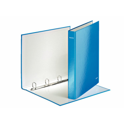 Classeur 4 anneaux plastifie a4 25mm wow leitz, bleu