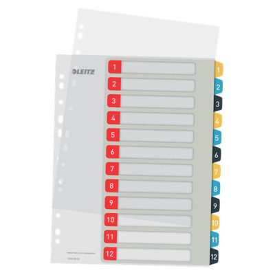 Intercalaire imprimable 1-12 COSY Leitz, Multicolore