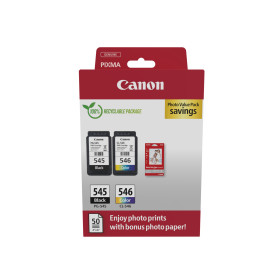Canon ink 8287b008 pg-545 cl-546 multipack black + color bk c m y