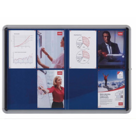 Vitrine d'interieur 12xa4 premium plus nobo, feutre bleu