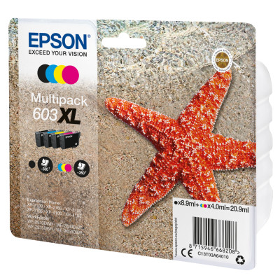 Epson 603xl multipack - pack de 4 - xl - noir, jaune, cyan, magenta - originale