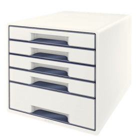 Bloc de classement 5 tiroirs wow leitz , blanc gris