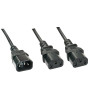 LINDY Rallonge secteur C14 vers 2x C13, 1m