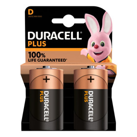 Pack de 2 piles Battery Duracell Alkaline Plus Extra Life MN1400 LR14 Baby C