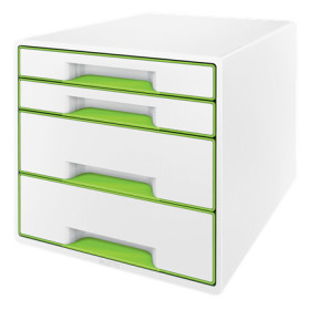 Bloc de classement 4 tiroirs wow leitz , blanc vert