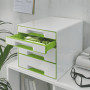 Bloc de classement 4 tiroirs wow leitz , blanc vert