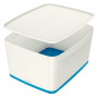Mybox avec couvercle, format large wow leitz , blanc bleu