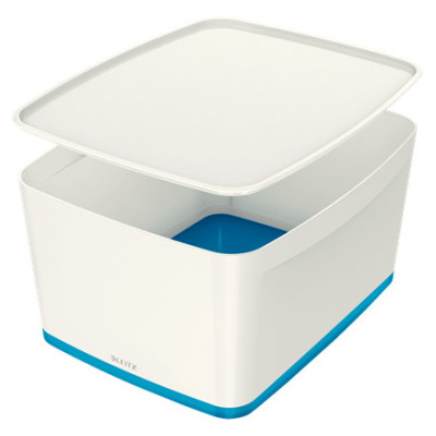 Mybox avec couvercle, format large wow leitz , blanc bleu