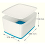 Mybox avec couvercle, format large wow leitz , blanc bleu