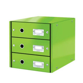 Bloc de classement 3 tiroirs click & store wow leitz , vert