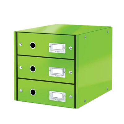 Bloc de classement 3 tiroirs click & store wow leitz , vert