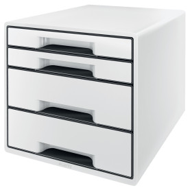Bloc de classement 4 tiroirs wow leitz , blanc noir
