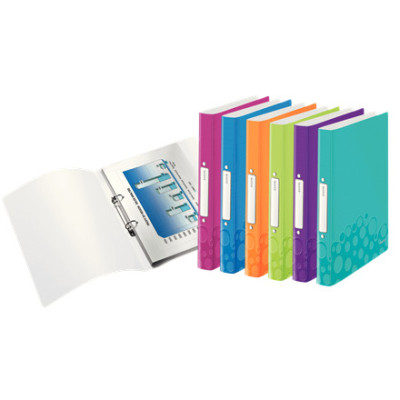Classeur 2 anneaux souple PP 25mm WOW Leitz, Assortis