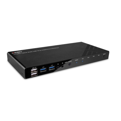 LINDY Switch KVM HDMI 4K60, USB 3.0 & Audio, 4 ports