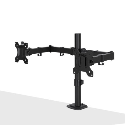 LINDY Support d'écran double fixe et ajustable - Noir