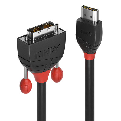LINDY Câble HDMI vers DVI-D, Black Line, 5m