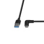 LINDY Câble USB 3.2 Type A vers C coudé, 10Gbit s, 1.5m