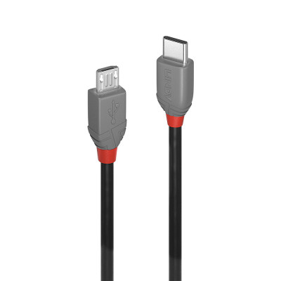 LINDY Câble USB 2.0 Type C vers Micro-B, Anthra Line, 1m