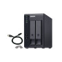 QNAP TR-002 Boîtier de disques de stockage Boîtier disque dur SSD Noir 2.5 3.5