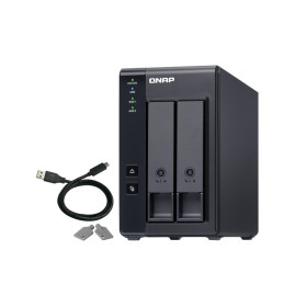 QNAP TR-002 Boîtier de disques de stockage Boîtier disque dur SSD Noir 2.5 3.5