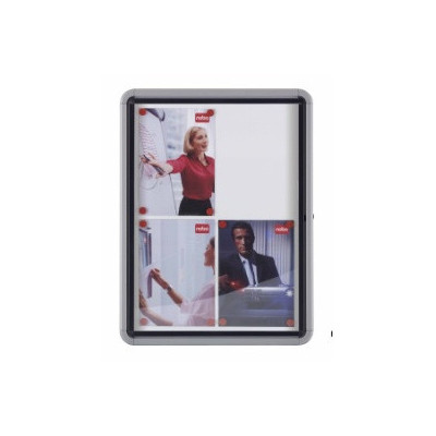 Vitrine d'exterieur 6xa4 premium plus nobo, magnetique, blanc