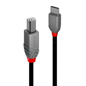 LINDY Câble USB 2.0 Type C vers B, Anthra Line, 2m