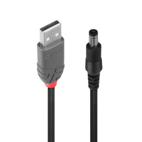 LINDY Câble USB 2.0 Type A vers DC 5.5mm 2.1mm, 1.5m