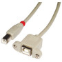 LINDY Rallonge USB 2.0 type B B, gris clair, 1m