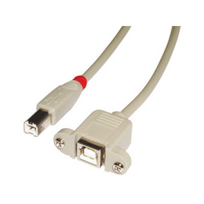 LINDY Rallonge USB 2.0 type B B, gris clair, 1m