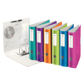 Classeur a levier 180° active pp dos 82mm, wow leitz, assortis