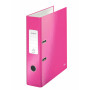 Classeur a levier 180° plastifie 80 mm wow leitz, rose