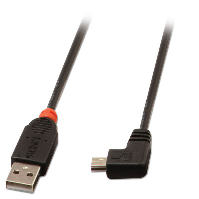 LINDY Câble USB 2.0 type A   mini-B coudé, 0.5m