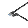 LINDY Câble USB 3.2 Type A vers C coudé, 10Gbit s, 0.5m