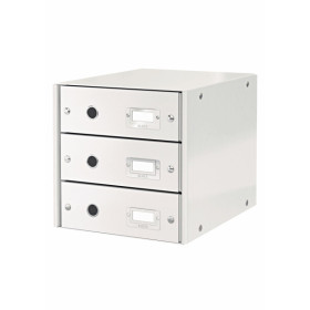 Bloc de classement 3 tiroirs click & store wow leitz , blanc